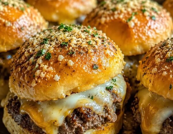 Garlic Parmesan Cheeseburger Sliders