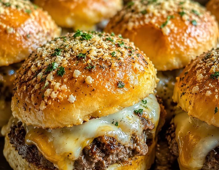 Garlic Parmesan Cheeseburger Sliders