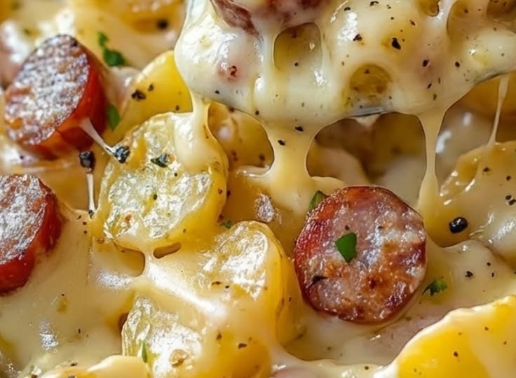 Cheesy Ranch Potatoes & Smoked Sausage