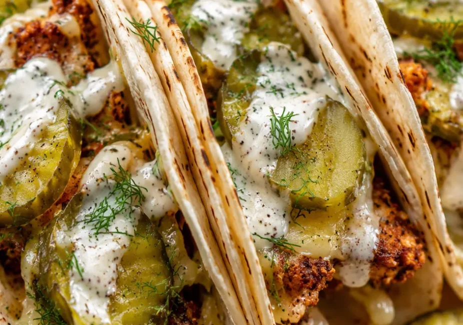 30-Minute Dill Pickle Ranch Smash Chicken Tacos