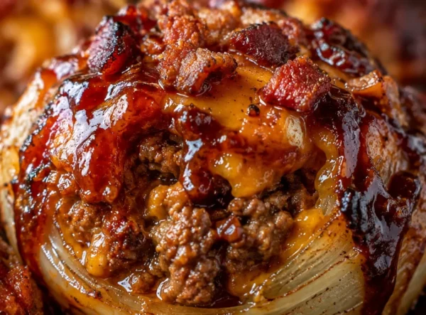 Bacon Cheddar Stuffed Onion Bombs