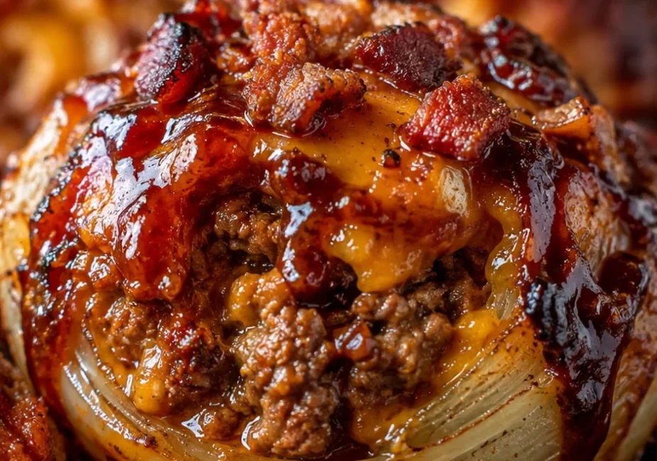 Bacon Cheddar Stuffed Onion Bombs