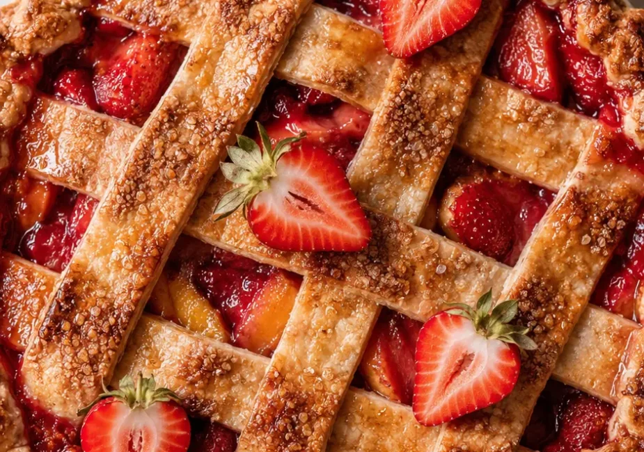Brown Butter Strawberry Peach Pie