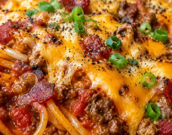 Cheesy One Pot Cowboy Spaghetti