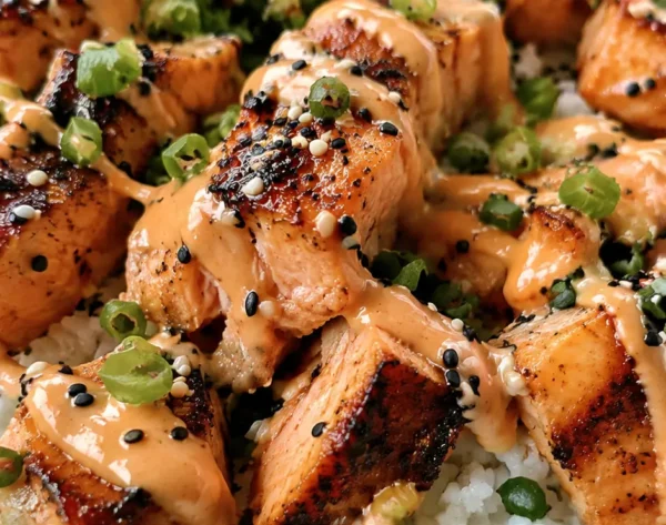 Easy Bang Bang Salmon Rice Bowls