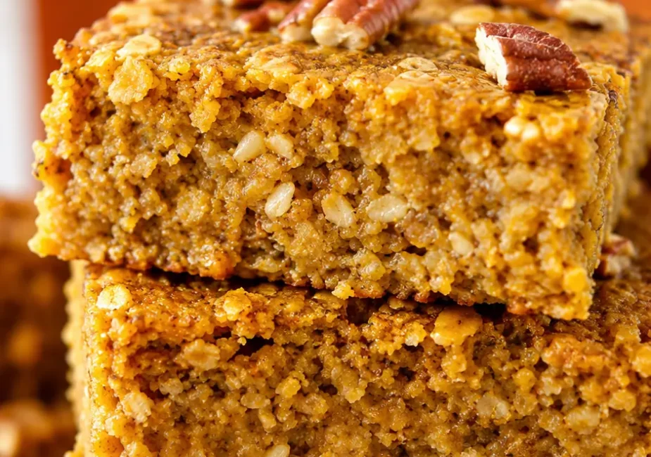 Maple Pumpkin Oatmeal Breakfast Bars
