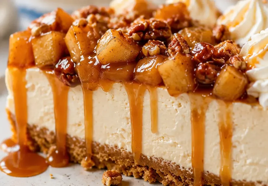 No Bake Caramel Apple Cheesecake Recipe