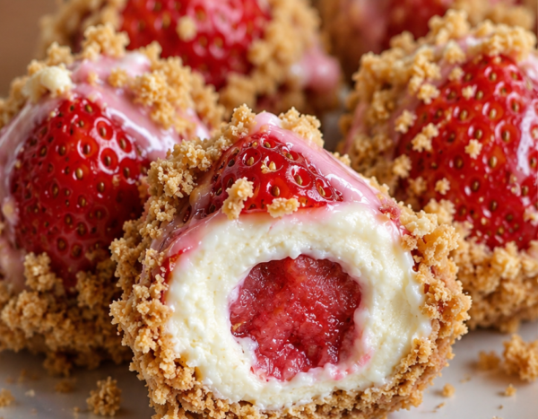 No Bake Strawberry Cheesecake Bites