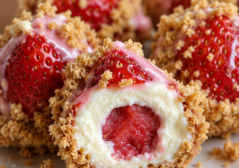 No Bake Strawberry Cheesecake Bites