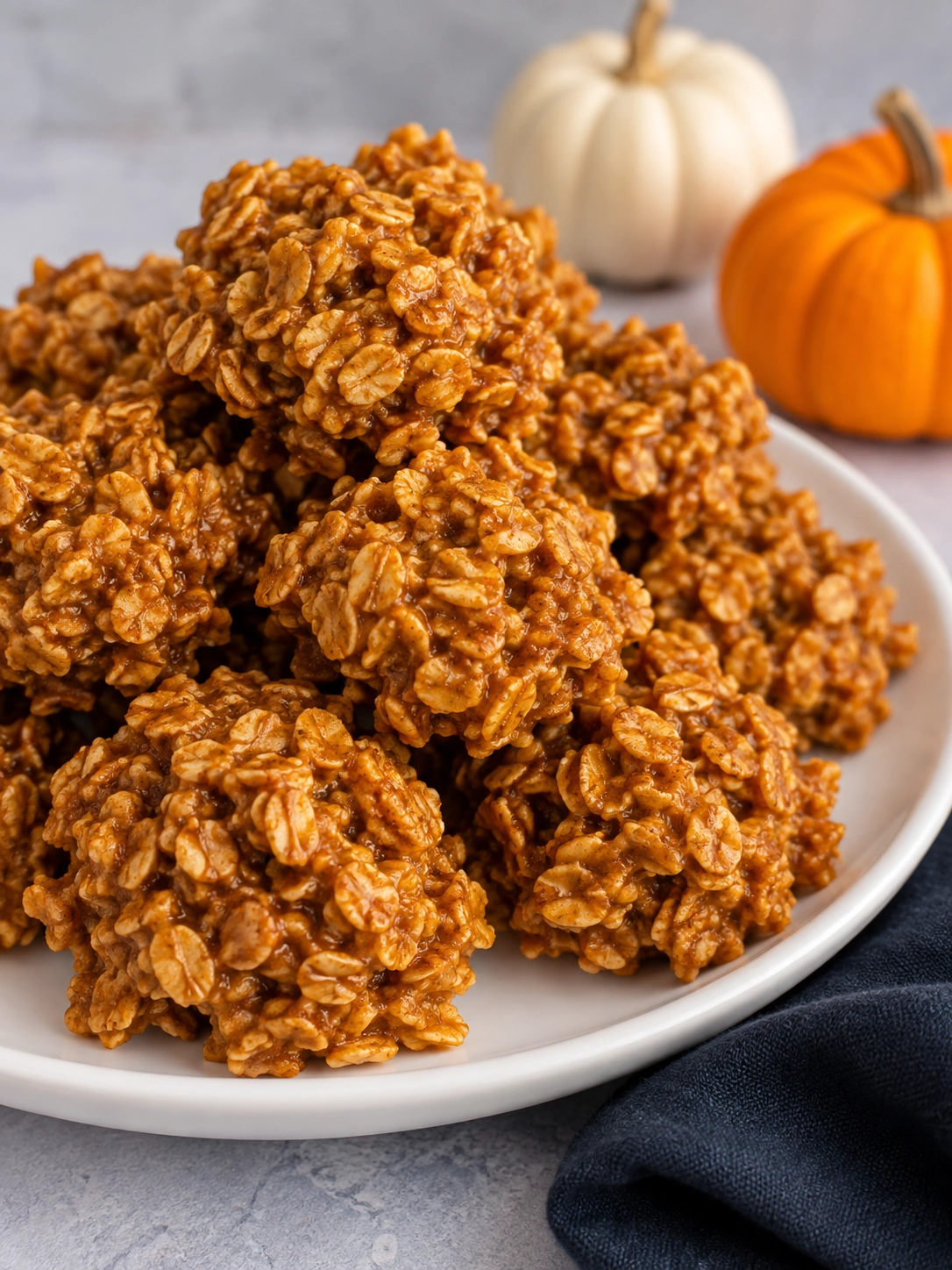Pumpkin Spice No Bake Cookies