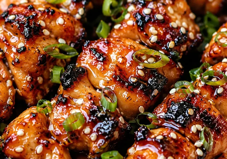 Sticky Honey Garlic Chicken Skewers