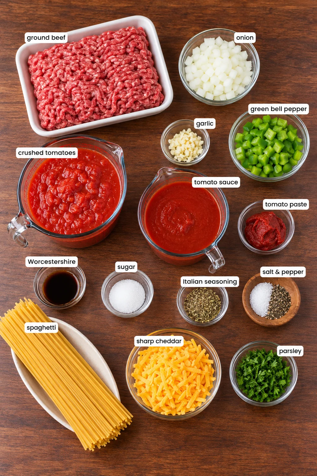 Best Ever Southern Spaghetti Ingredients