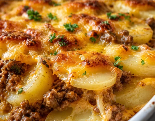 Cheesy Ground Beef and Potato Casserole