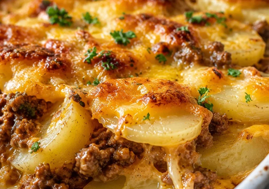 Cheesy Ground Beef and Potato Casserole