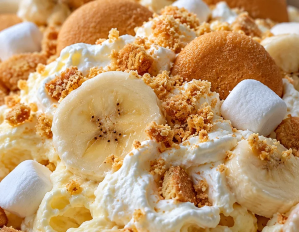 CREAMY BANANA PUDDING FLUFF SALAD