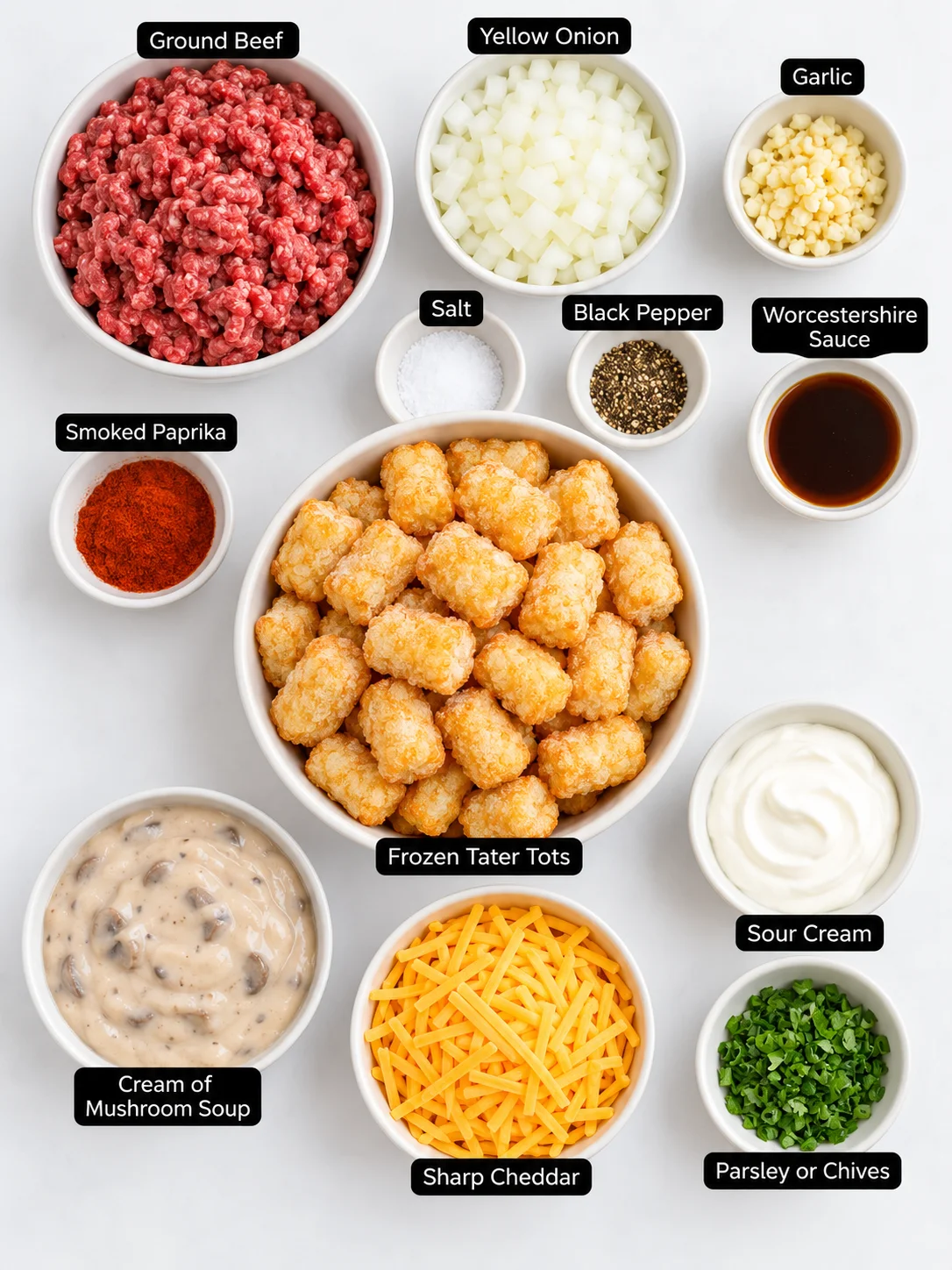 Cheesy Tater Tot Casserole Ingredients