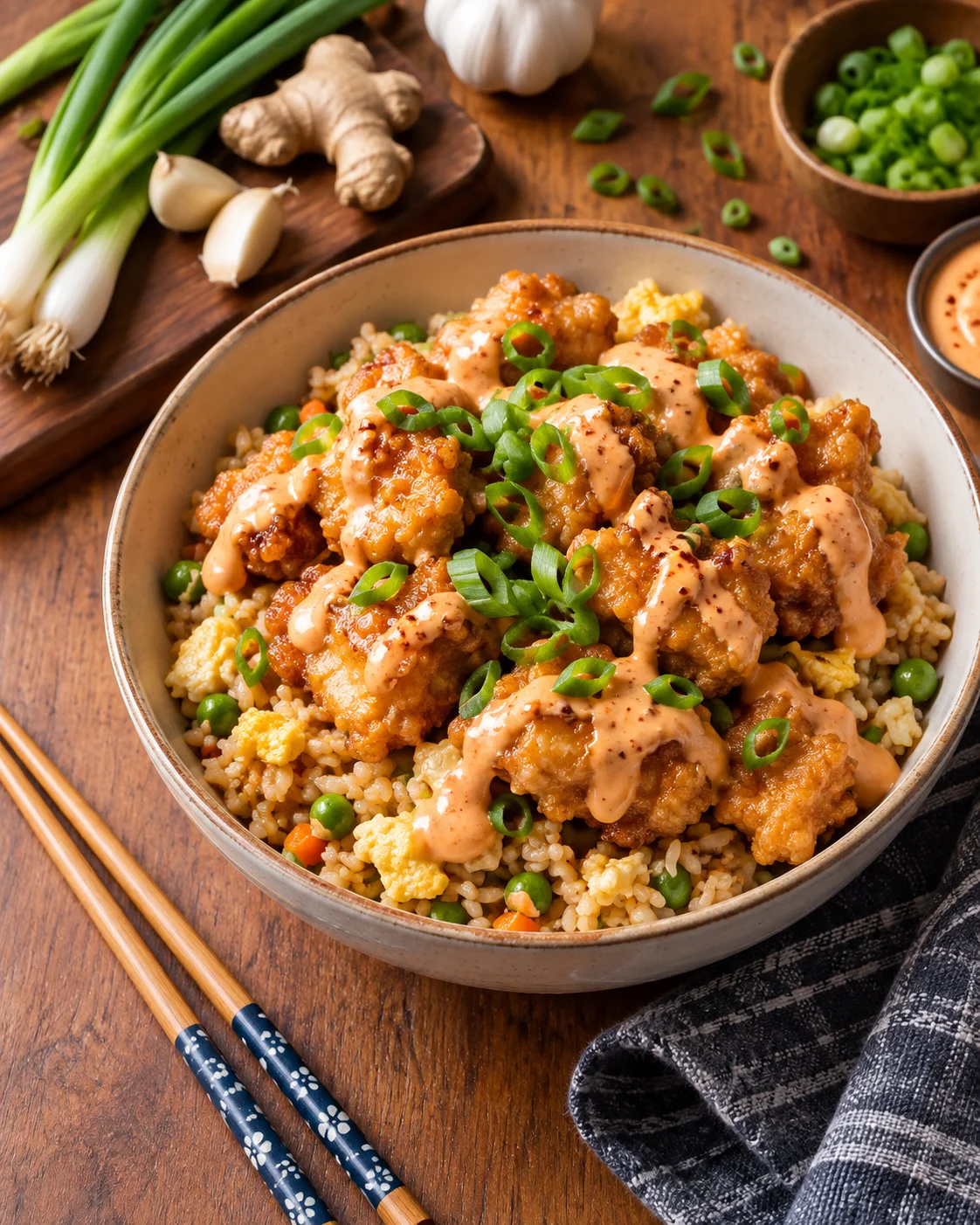 Crispy Bang Bang Chicken Fried Rice