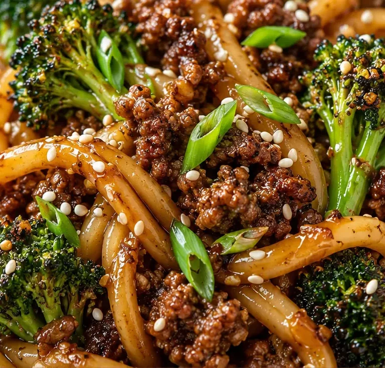 Easy Ground Beef & Broccoli Noodles
