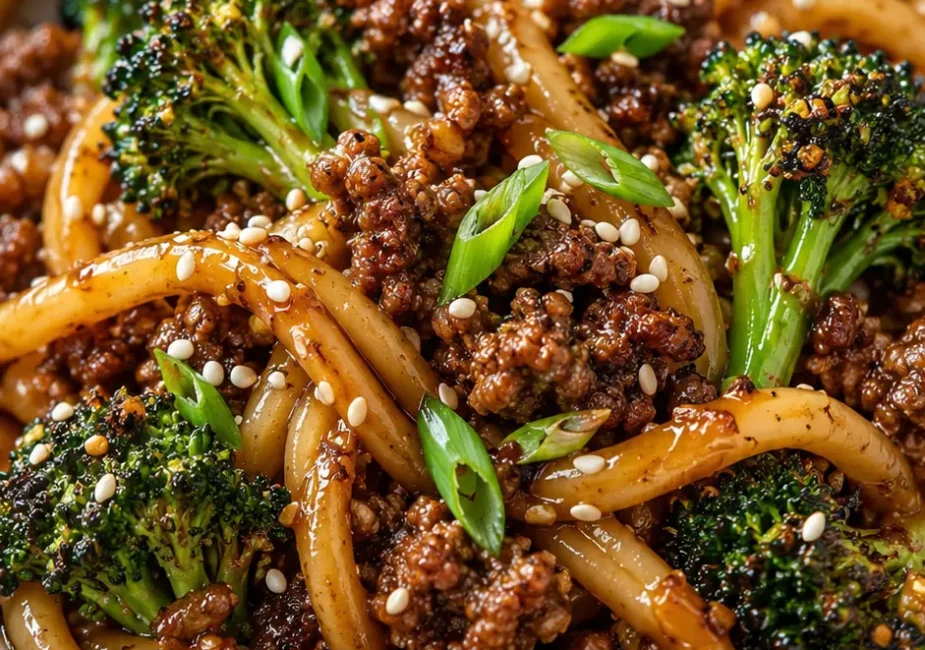 Easy Ground Beef & Broccoli Noodles