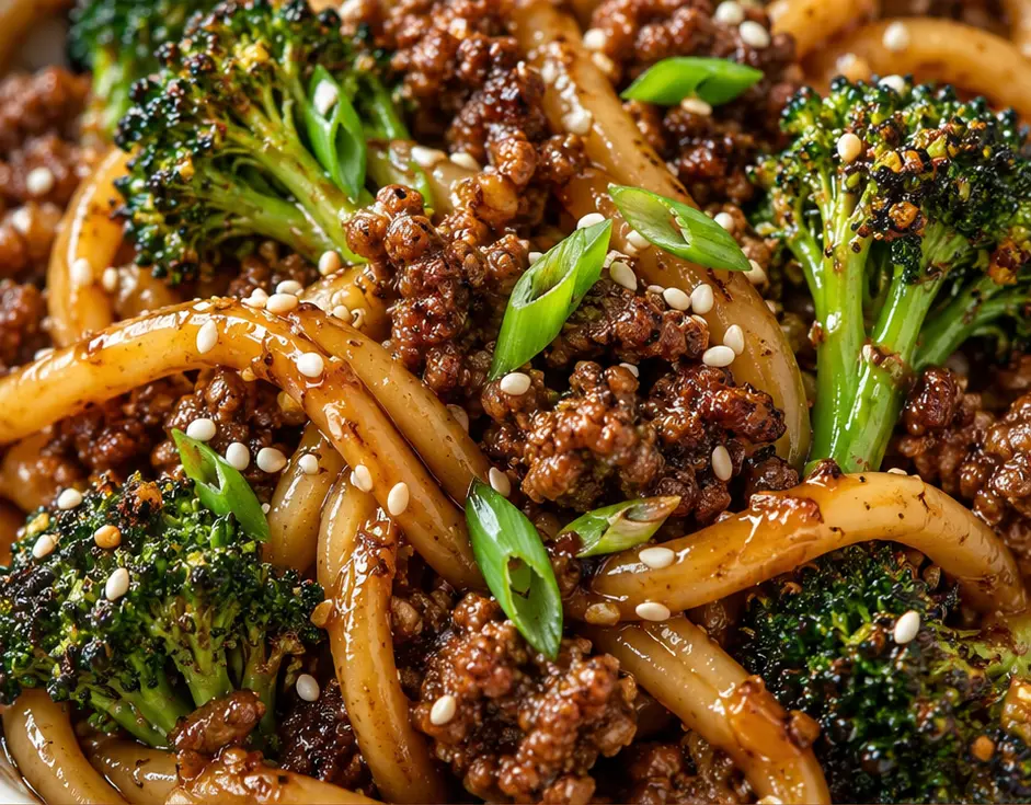 Easy Ground Beef & Broccoli Noodles