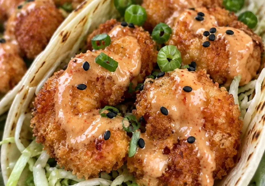 Crispy Bang Bang Shrimp Tacos