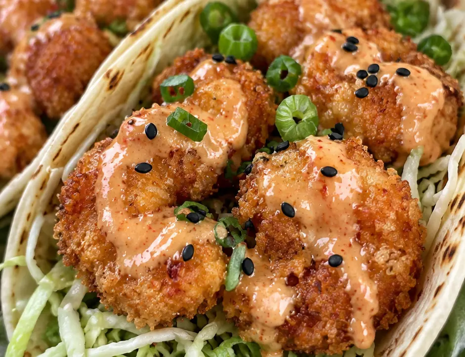 Crispy Bang Bang Shrimp Tacos