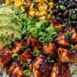 Easy BBQ Chicken Rice Bowls