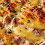 Easy Cheesy Scalloped Potatoes & Ham