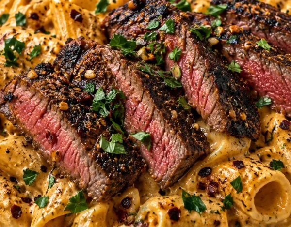 Creamy Cajun Steak Pasta