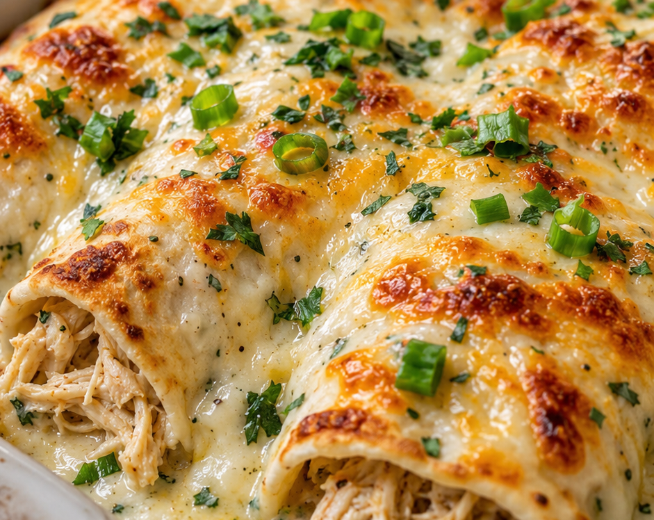 EASY CREAMY RANCH CHICKEN ENCHILADAS