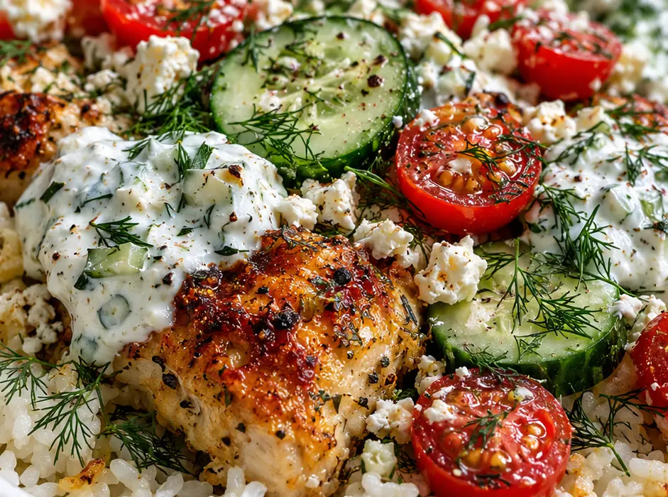 Easy Dump & Bake Tzatziki Chicken
