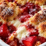 Keto Strawberry Cream Cheese Cobbler