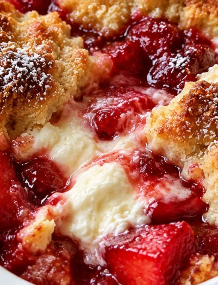 Keto Strawberry Cream Cheese Cobbler