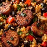 One-Pot Smoked Sausage, Black Beans & Rice