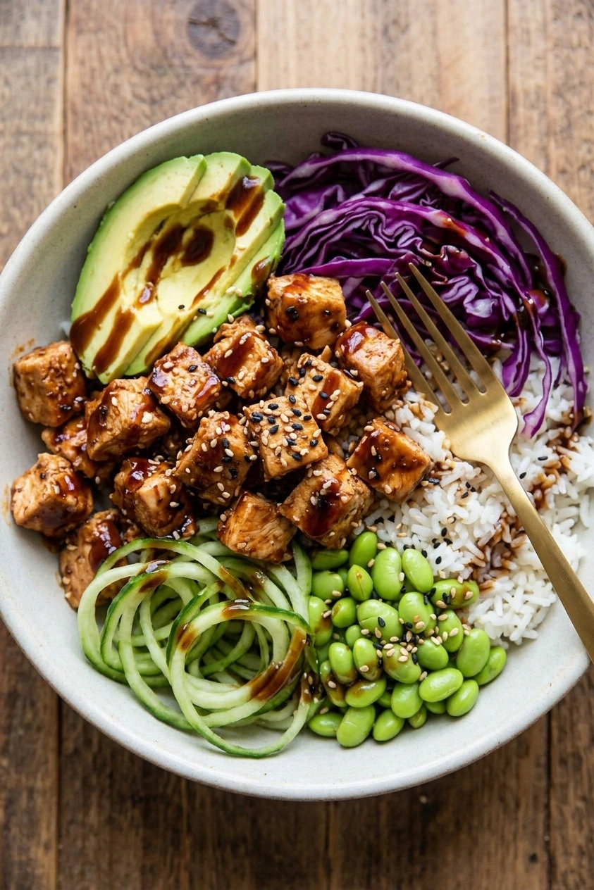 Easy BBQ Chicken Rice Bowls