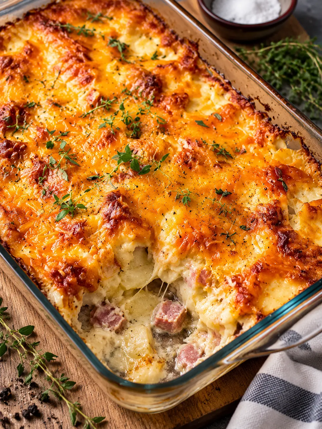 Easy Cheesy Scalloped Potatoes & Ham
