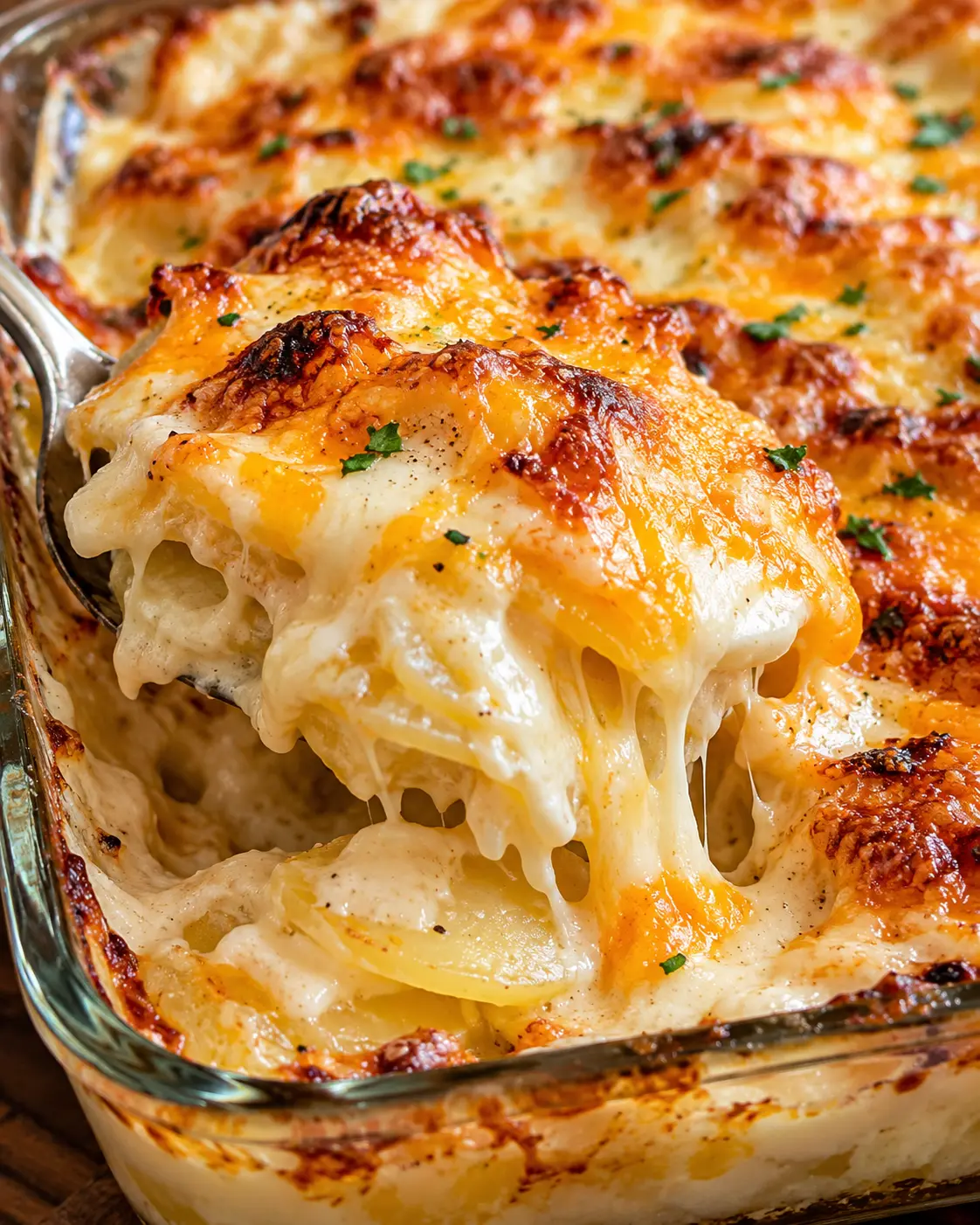 Easy Cheesy Scalloped Potatoes & Ham
