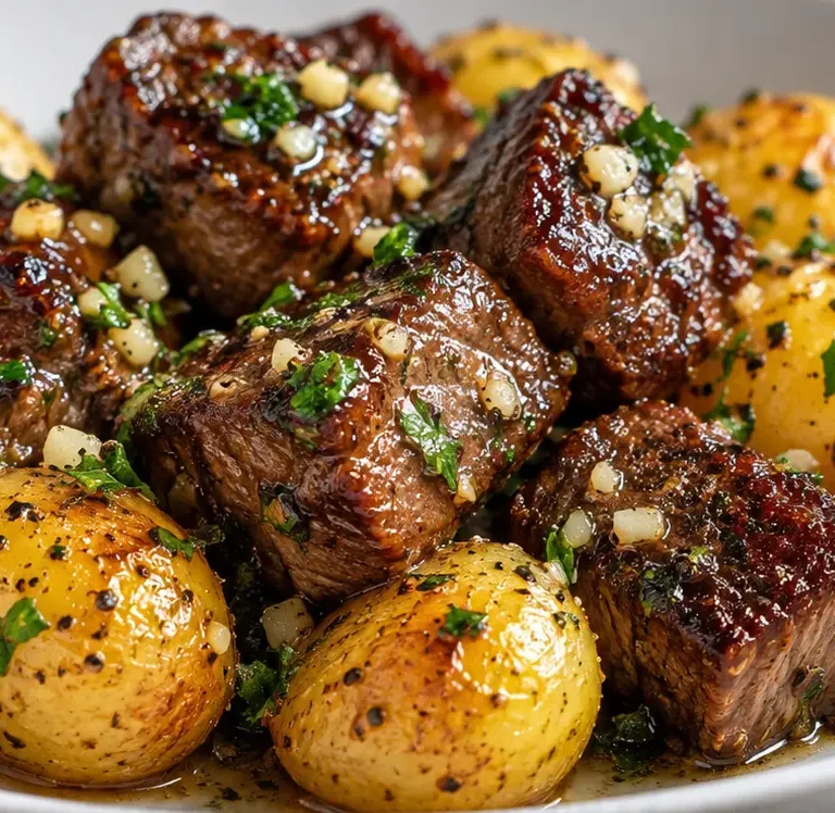 Garlic Butter Steak Bites & Potatoes