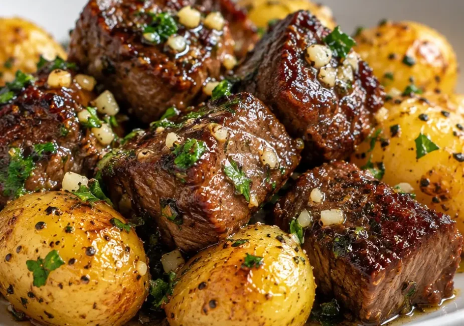Garlic Butter Steak Bites & Potatoes
