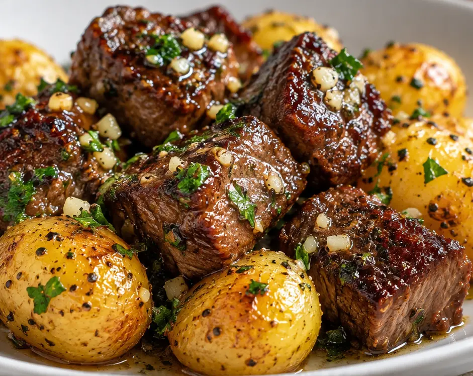 Garlic Butter Steak Bites & Potatoes