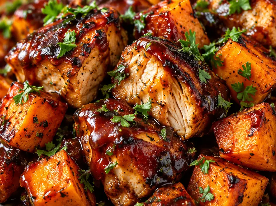 Healthy BBQ Chicken Sweet Potato Bowl