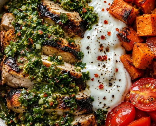 Healthy Chimichurri Grilled Chicken Bowl