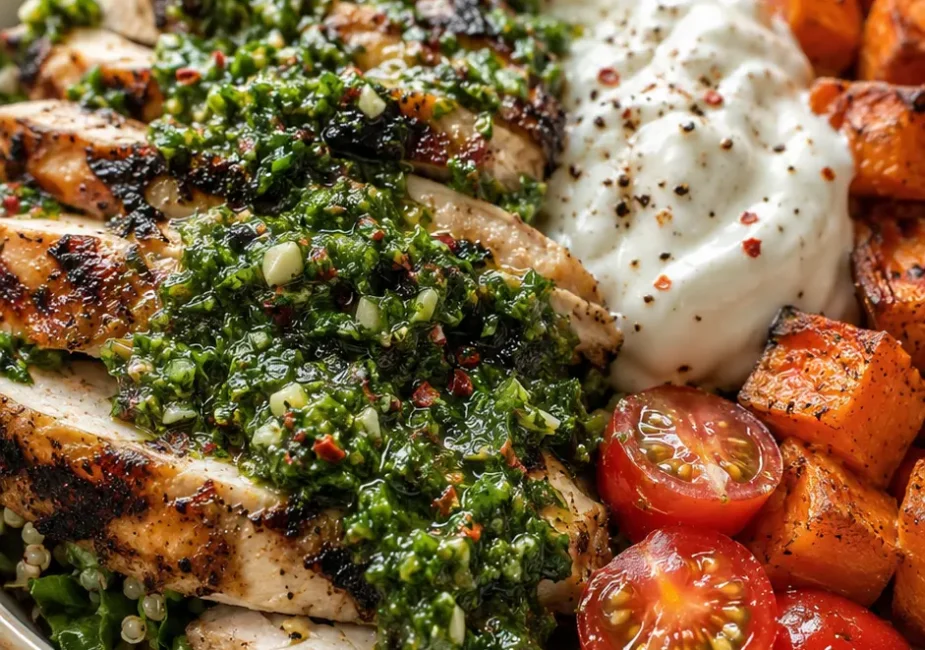 Healthy Chimichurri Grilled Chicken Bowl