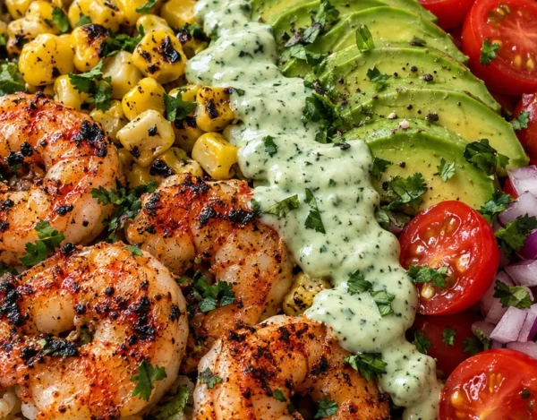 Grilled Shrimp Bowl with Avocado & Cilantro Lime