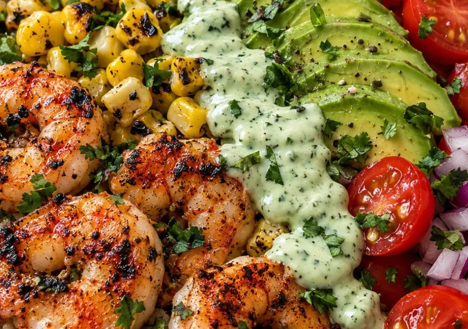 Grilled Shrimp Bowl with Avocado & Cilantro Lime