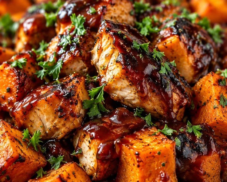 Healthy BBQ Chicken Sweet Potato Bowl