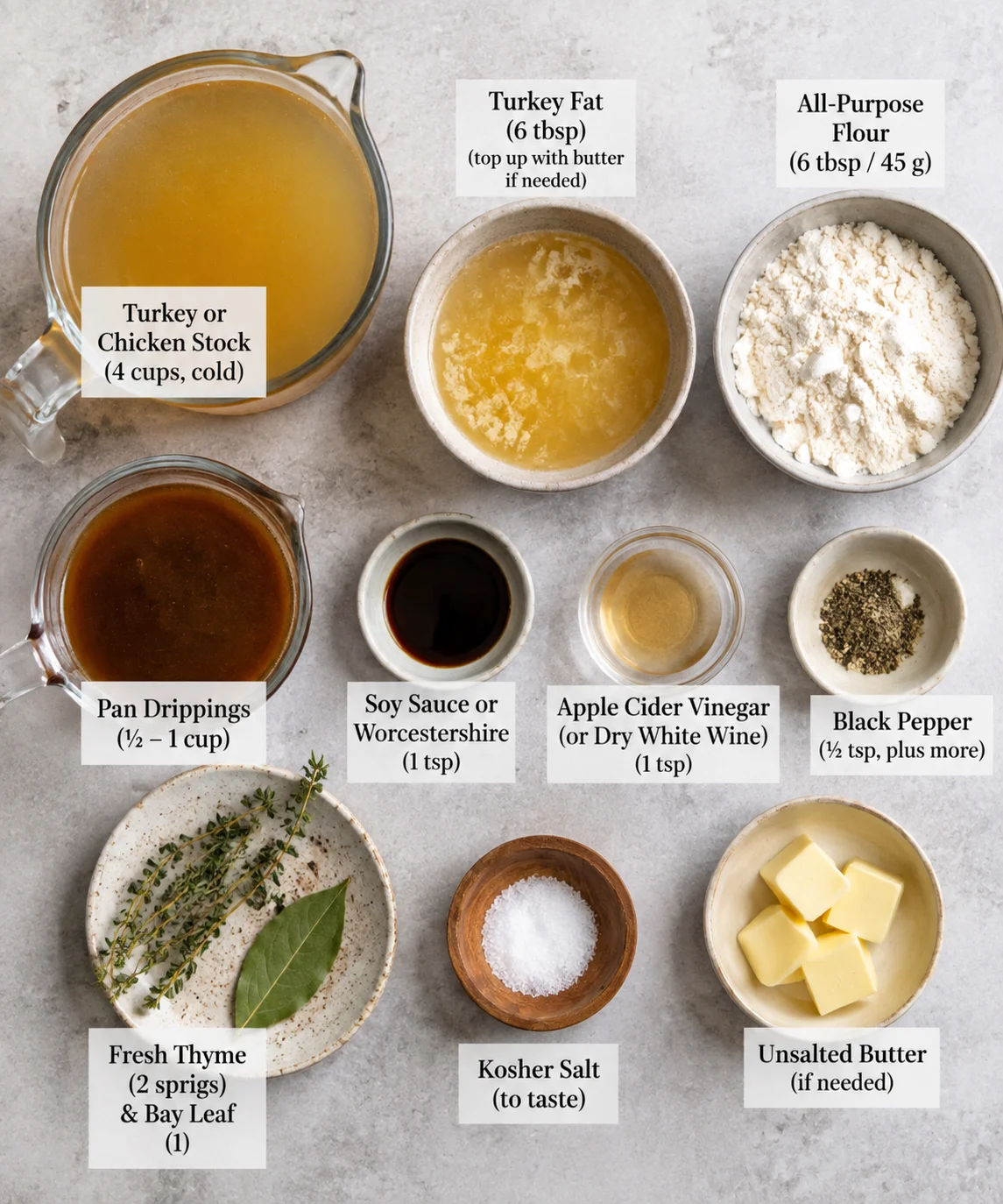 Homemade Turkey Gravy Ingredients