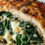 Juicy Garlic Spinach Stuffed Chicken Breast
