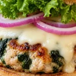 Juicy White Cheddar & Spinach Chicken Burgers