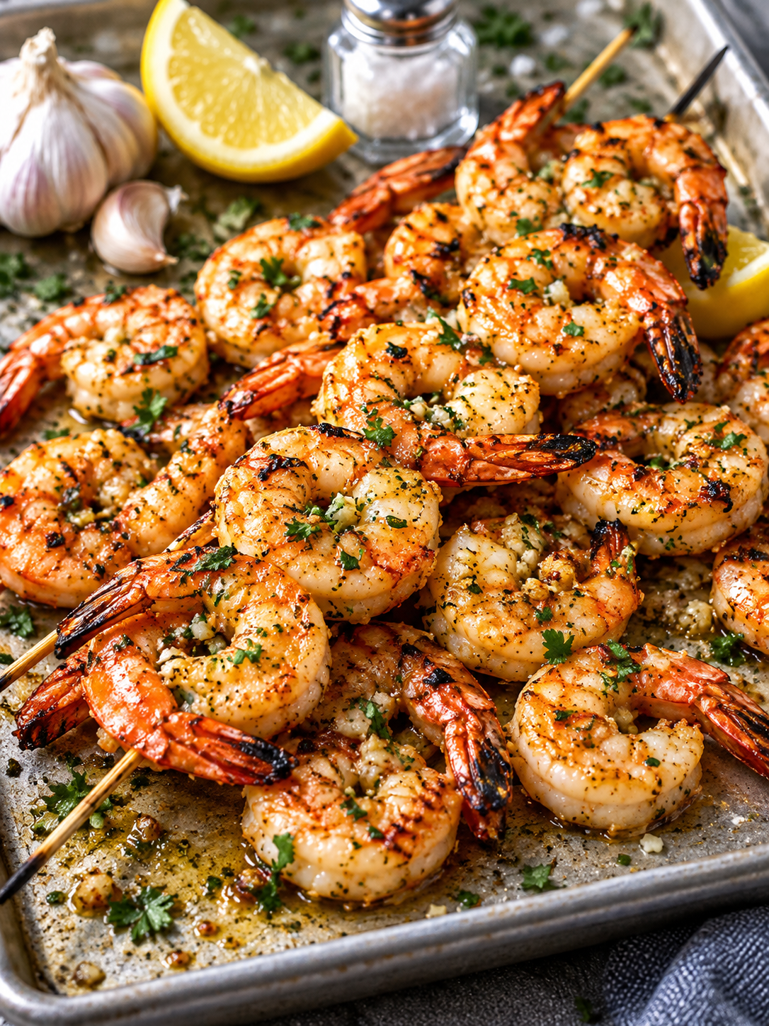 Juicy Lemon Garlic Grilled Shrimp
